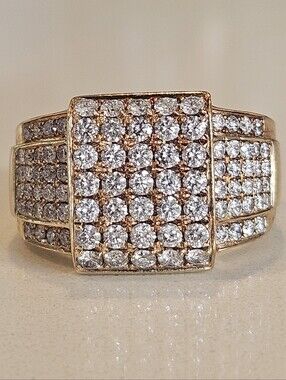 Men's 2.25ct+ Natural Diamond Designer Joe Rodeo SOLID 14k Yellow Gold Ring